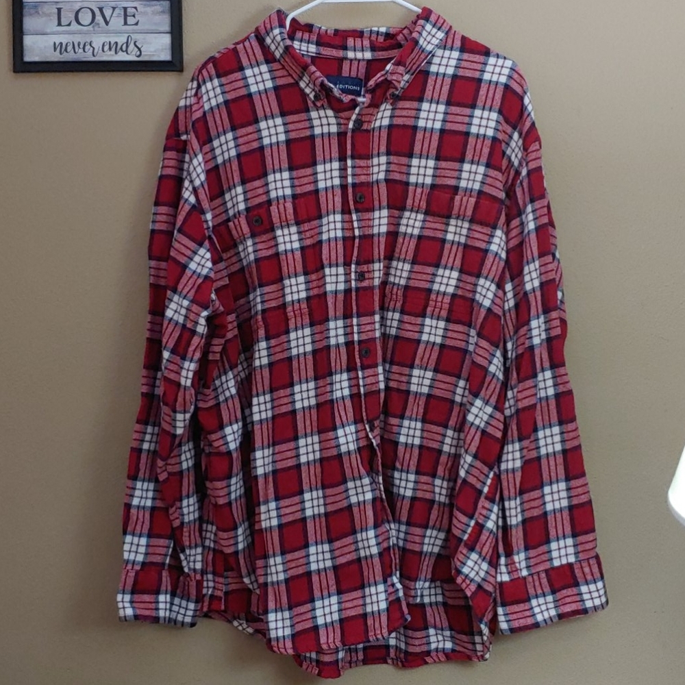 Red Plaid Button-Up Shirt - Women's Casual Top